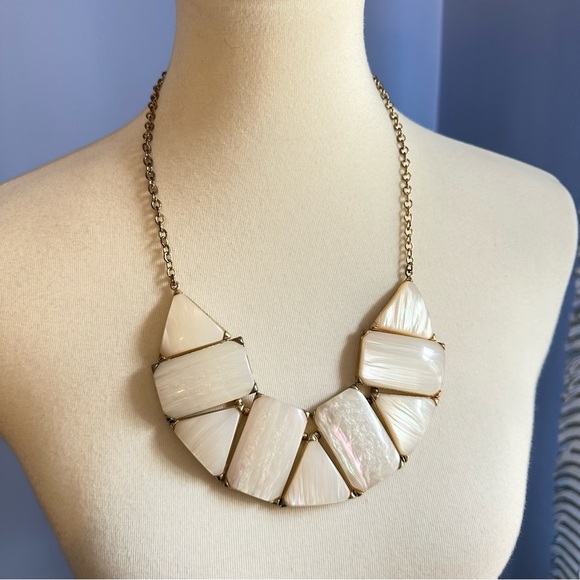 Talbots Jewelry - Talbots Faux Mother of Pearl Crescent Statement Necklace